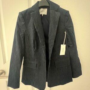 Frame Denim Black Pinstripe Jacket